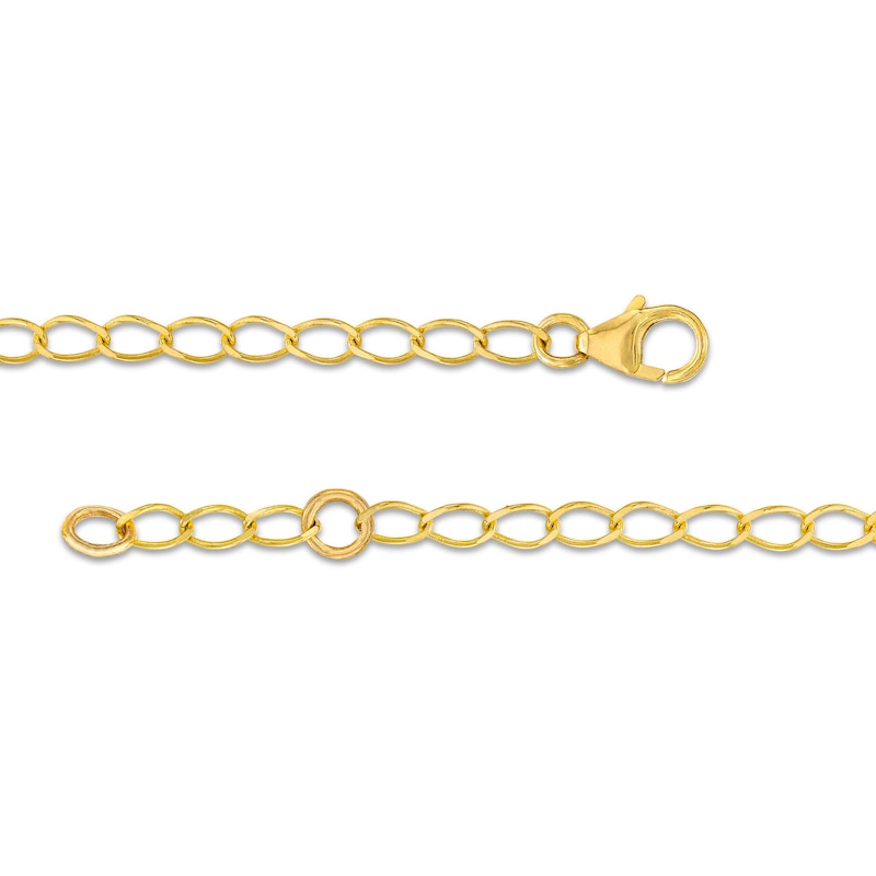 Main Image 3 of 1/20 CT. T.W. Heart-Shaped Multi-Diamond Curb Chain Bracelet in 10K Gold - 7"