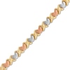 Thumbnail Image 1 of Hugs and Kisses Bracelet in 14K Tri-Tone Gold