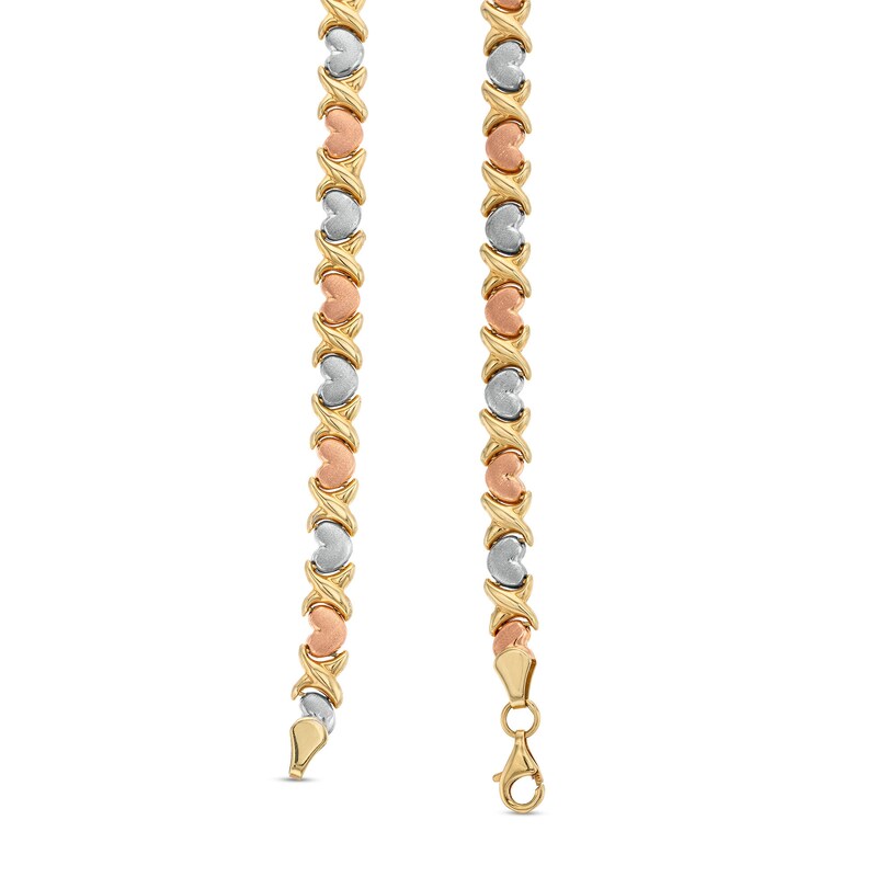 Main Image 2 of Hugs and Kisses Bracelet in 14K Tri-Tone Gold
