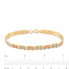 Thumbnail Image 3 of Hugs and Kisses Bracelet in 14K Tri-Tone Gold