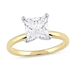 1-1/2 CT. Certified Princess-Cut Lab-Grown Diamond Solitaire Engagement Ring in 14K Gold (F/VS2)