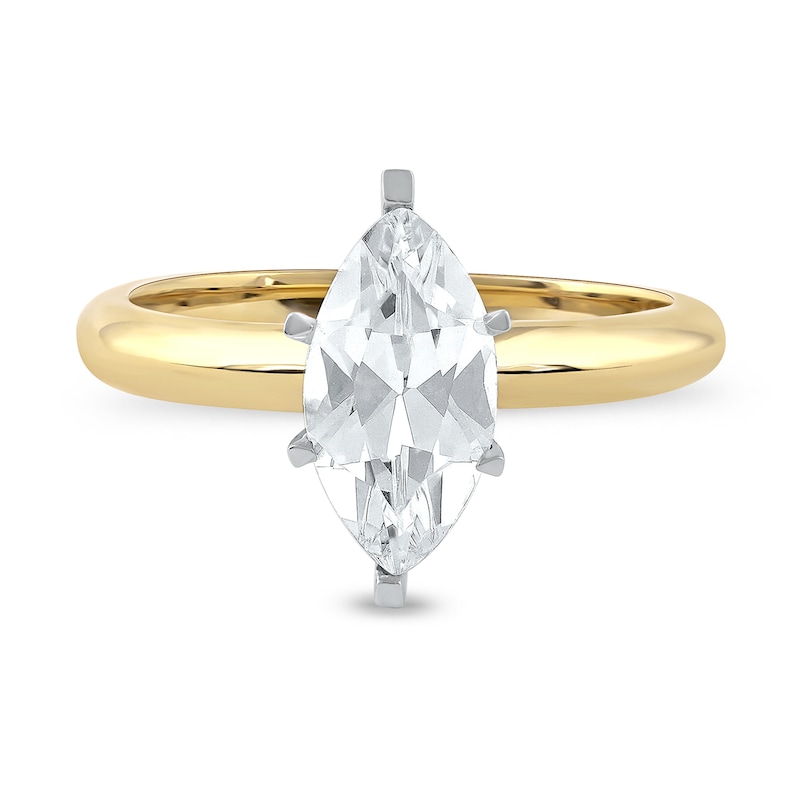 Main Image 3 of 1 CT. Certified Marquise Lab-Grown Diamond Solitaire Engagement Ring in 14K Gold (F/VS2)