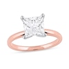 Thumbnail Image 1 of 1-1/2 CT. Certified Princess-Cut Lab-Grown Diamond Solitaire Engagement Ring in 14K Rose Gold (F/VS2)