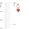Thumbnail Image 3 of 4.0mm Heart-Shaped Garnet and Diamond Accent Ichthus Drop Earrings in 10K Rose Gold