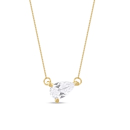 1/3 CT. Pear-Shaped Certified Lab-Grown Diamond Solitaire Tilted Necklace in 14K Gold (F/SI2)