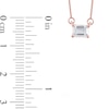 Thumbnail Image 4 of 1/3 CT. Emerald-Cut Certified Lab-Grown Diamond Solitaire Sideways Necklace in 14K Rose Gold (F/SI2)