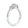 Thumbnail Image 2 of 1/2 CT. T.W. Diamond Past Present Future® Oval Framed Engagement Ring in 14K White Gold