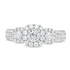 Thumbnail Image 3 of 1 CT. T.W. Diamond Past Present Future® Cushion Framed Engagement Ring in 14K White Gold