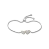 Thumbnail Image 1 of 1/4 CT. T.W. Lab-Grown Multi-Diamond Double Heart Bolo Bracelet in Sterling Silver and 18K Gold Plate (I/SI2) - 8.75"
