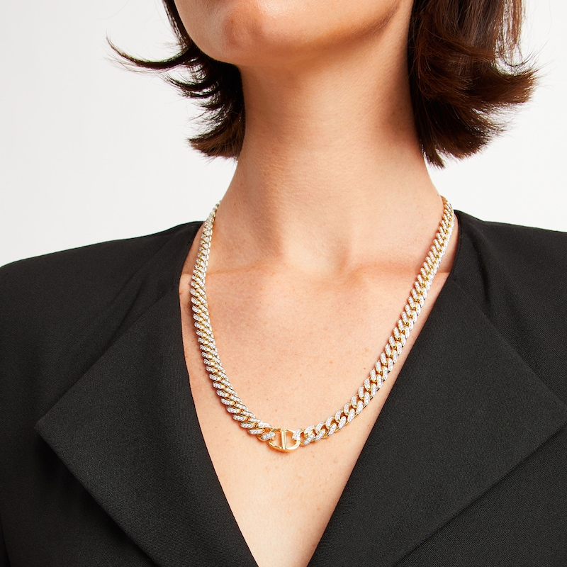 Main Image 3 of Zales x Alessi Domenico 6-3/8 CT. T.W. Diamond Miami Cuban Chain Necklace in 18K Gold - 22"