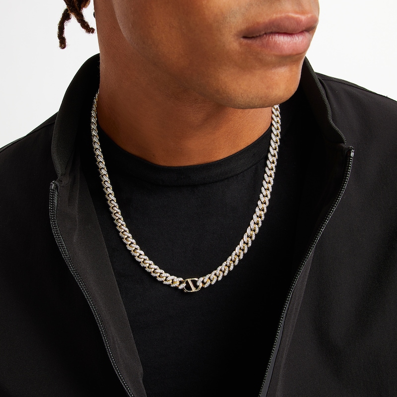 Main Image 5 of Zales x Alessi Domenico 6-3/8 CT. T.W. Diamond Miami Cuban Chain Necklace in 18K Gold - 22"