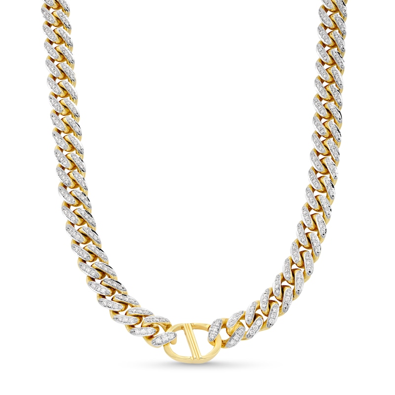 Main Image 6 of Zales x Alessi Domenico 6-3/8 CT. T.W. Diamond Miami Cuban Chain Necklace in 18K Gold - 22"