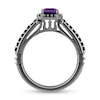Thumbnail Image 2 of Enchanted Disney Villains Ursula Amethyst and 3/8 CT. T.W. Black Diamond Frame Engagement Ring in 14K White Gold