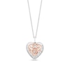 Thumbnail Image 1 of Enchanted Disney Belle 1/5 CT. T.W. Diamond Rose Heart Frame Pendant in Sterling Silver and 10K Rose Gold - 19"