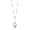 Thumbnail Image 2 of Enchanted Disney Majestic Princess White Topaz and Diamond Crown Pendant and Stud Earrings Set in Sterling Silver - 19”