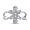 Thumbnail Image 2 of 1/2 CT. T.W. Multi-Diamond Flower Split Shank Ring in 10K White Gold