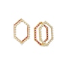 Thumbnail Image 1 of Lab-Created Ruby and White Lab-Created Sapphire Double Hexagon Earrings in 10K Gold