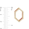 Thumbnail Image 3 of Lab-Created Ruby and White Lab-Created Sapphire Double Hexagon Earrings in 10K Gold