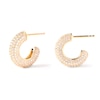 Thumbnail Image 1 of PDPAOLA™ at Zales Cubic Zirconia Multi-Row Open Hoop Earrings in Sterling Silver with 18K Gold Plate