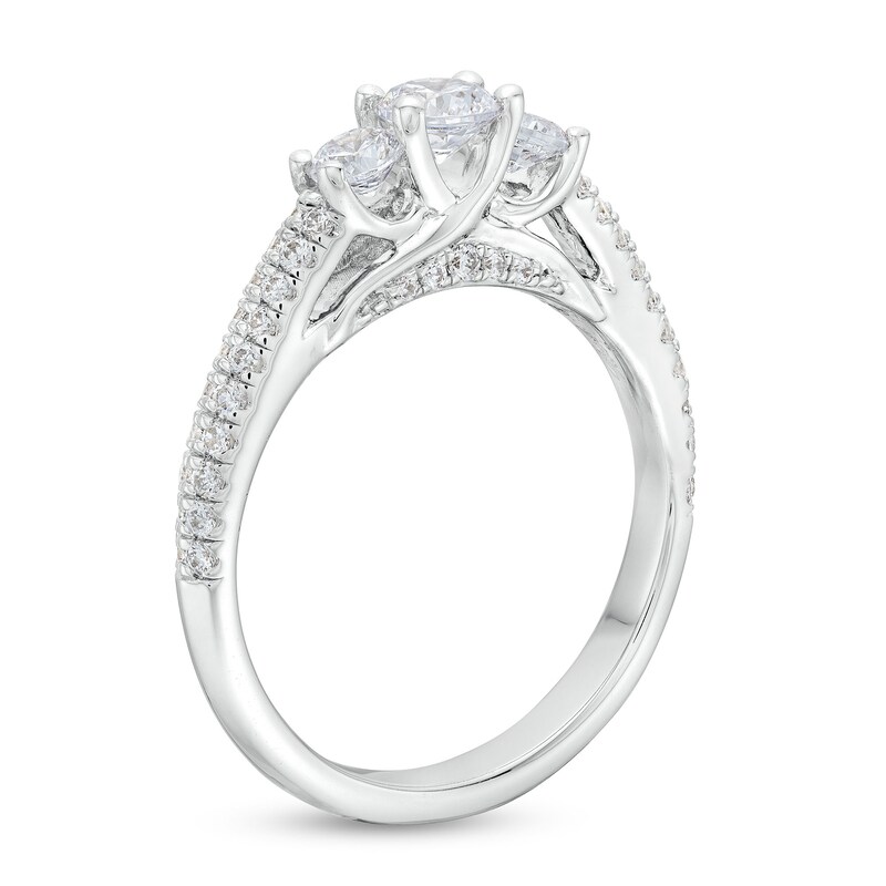 Main Image 3 of 0.95. CT. T.W. Diamond Past Present Future® Engagement Ring in 14K White Gold