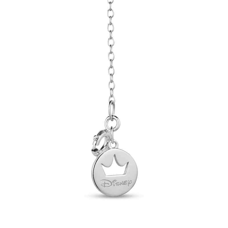 Enchanted Disney Belle 1/4 CT. T.W. Diamond Rose Chevron Necklace in Sterling Silver and 10K Rose Gold