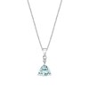 Thumbnail Image 1 of 7.0mm Trillion-Cut Aquamarine and Diamond Accent Drop Pendant in 14K White Gold