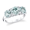 Thumbnail Image 1 of Aquamarine and 1/20 CT. T.W. Diamond Three Stone Ring in 14K White Gold