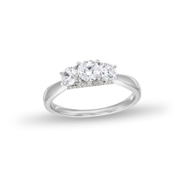 1 CT. T.W. Diamond Past Present Future® Engagement Ring in 14K White Gold