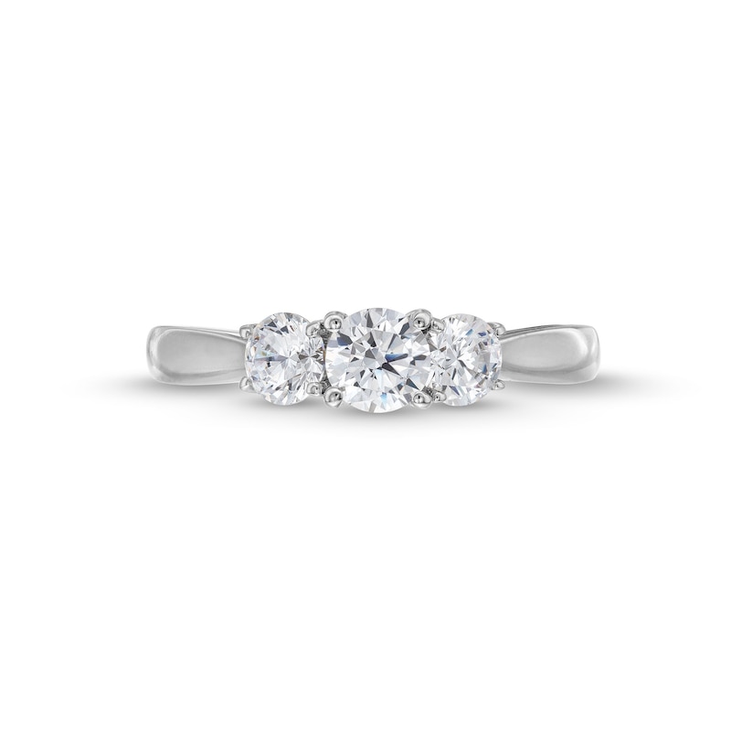 Main Image 4 of 1 CT. T.W. Diamond Past Present Future® Engagement Ring in 14K White Gold