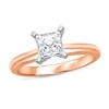 Thumbnail Image 1 of 1 CT. Certified Princess-Cut Diamond Solitaire Engagement Ring in 14K Rose Gold (J/I2) - Size 7