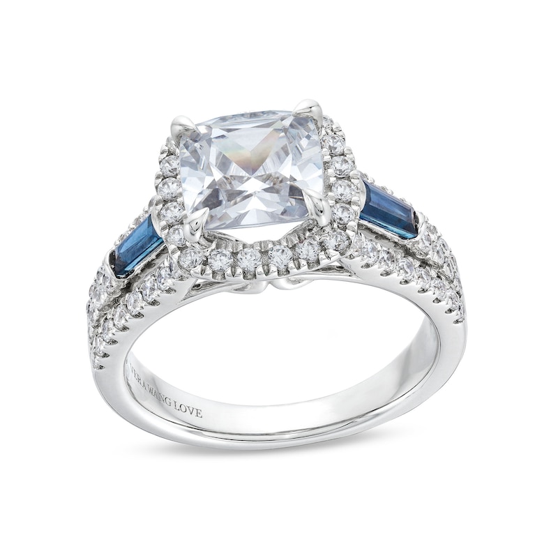 Main Image 1 of TRUE Lab-Grown Diamonds by Vera Wang Love 2 CT. T.W. Cushion Framed Engagement Ring in 14K White Gold (F/VS2)