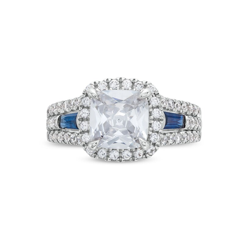 TRUE Lab-Created Diamonds by Vera Wang Love 2 CT. T.W. Cushion Framed Engagement Ring in 14K White Gold (F/VS2)