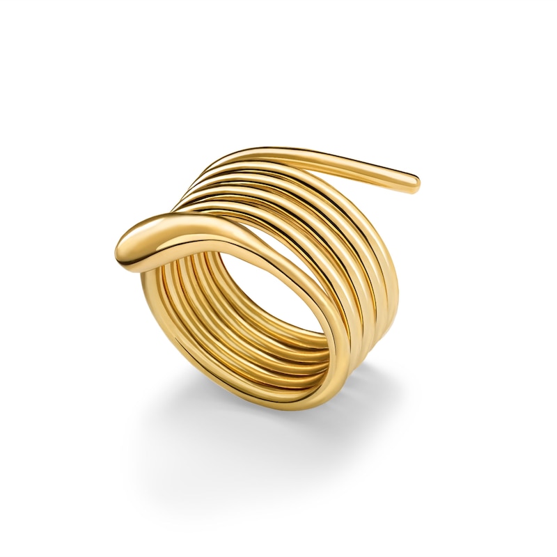 Main Image 1 of Zales x SOKO Dash Coil Ring in Brass with 24K Gold Plate