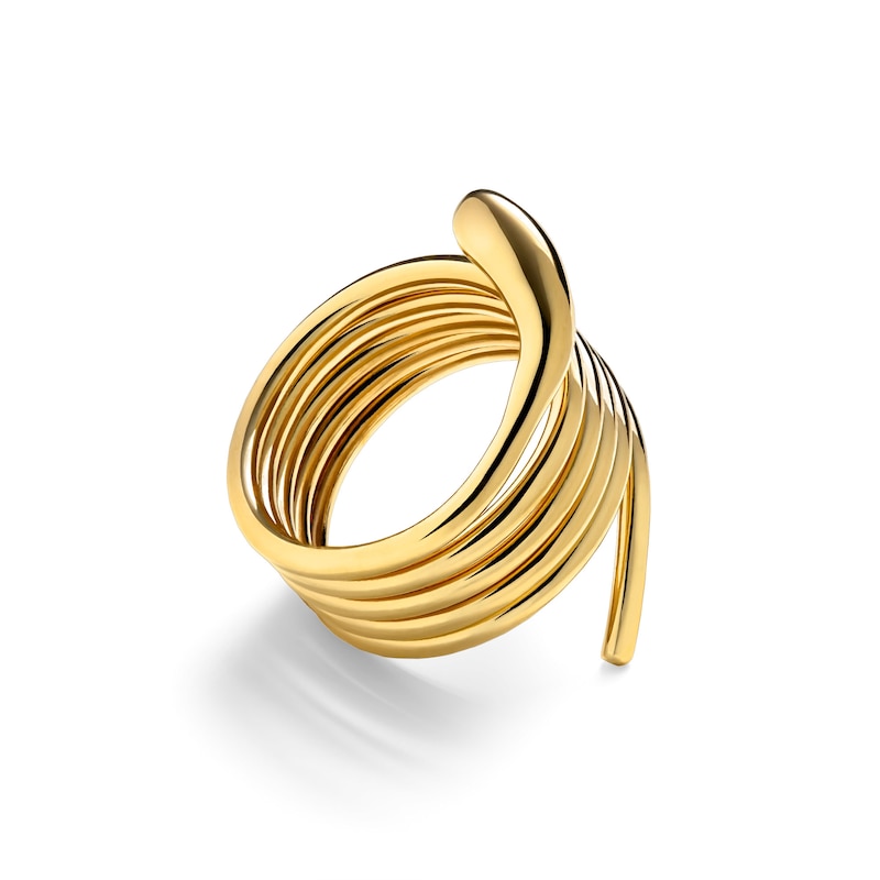 Main Image 3 of Zales x SOKO Dash Coil Ring in Brass with 24K Gold Plate