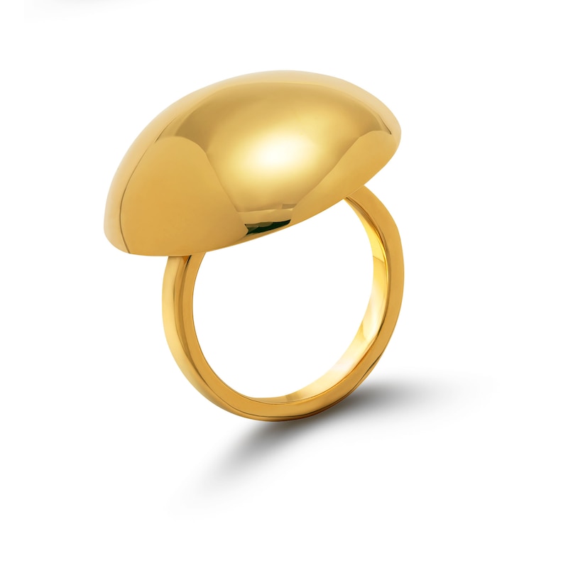 Main Image 1 of Zales x SOKO Obiti Medallio Ring in Brass with 24K Gold Plate