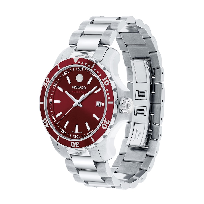 Men's Movado Series 800® Performance Steel™ Watch with Red Dial (Model: 2600178)