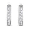 Thumbnail Image 2 of 1 CT. T.W. Princess-Cut Diamond Huggie Hoop Earrings in 14K White Gold