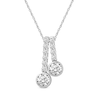 Thumbnail Image 1 of 1 CT. T.W. Diamond Double Drop Pendant in 14K White Gold - 19"