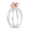 Thumbnail Image 1 of Enchanted Disney Belle 1/4 CT. T.W. Diamond Rose Orbit Split Shank Ring in Sterling Silver and 10K Rose Gold - Size 7