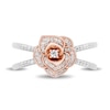 Thumbnail Image 3 of Enchanted Disney Belle 1/4 CT. T.W. Diamond Rose Orbit Split Shank Ring in Sterling Silver and 10K Rose Gold - Size 7