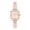 Thumbnail Image 1 of Ladies' Coach Cass Crystal Accent Rose-Tone IP Blush Resin Bangle Watch with Square Pink Dial (Model: 14504309)