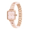 Thumbnail Image 2 of Ladies' Coach Cass Crystal Accent Rose-Tone IP Blush Resin Bangle Watch with Square Pink Dial (Model: 14504309)