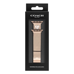 Ladies' Coach Apple Straps Rose-Tone Mesh Interchangeable Replacement Band Smart Watch Attachment (Model: 14700240)