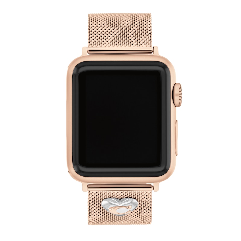 Main Image 2 of Ladies' Coach Apple Straps Rose-Tone Mesh Interchangeable Replacement Band Smart Watch Attachment (Model: 14700240)