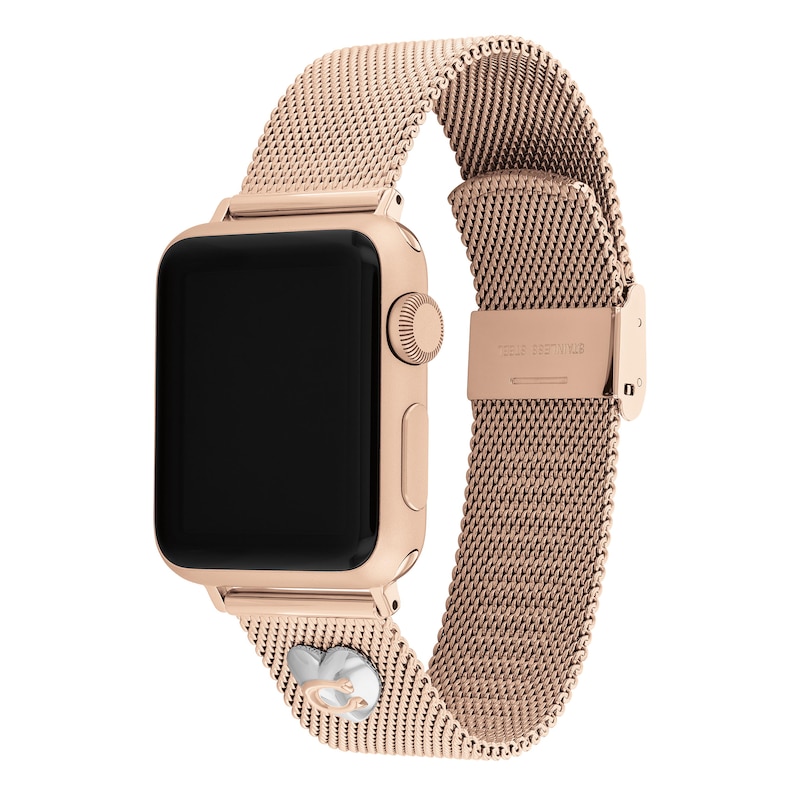 Main Image 3 of Ladies' Coach Apple Straps Rose-Tone Mesh Interchangeable Replacement Band Smart Watch Attachment (Model: 14700240)