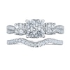 Thumbnail Image 0 of 1-1/5 CT. T.W. Cushion-Shaped Multi-Diamond Bridal Set in 10K White Gold
