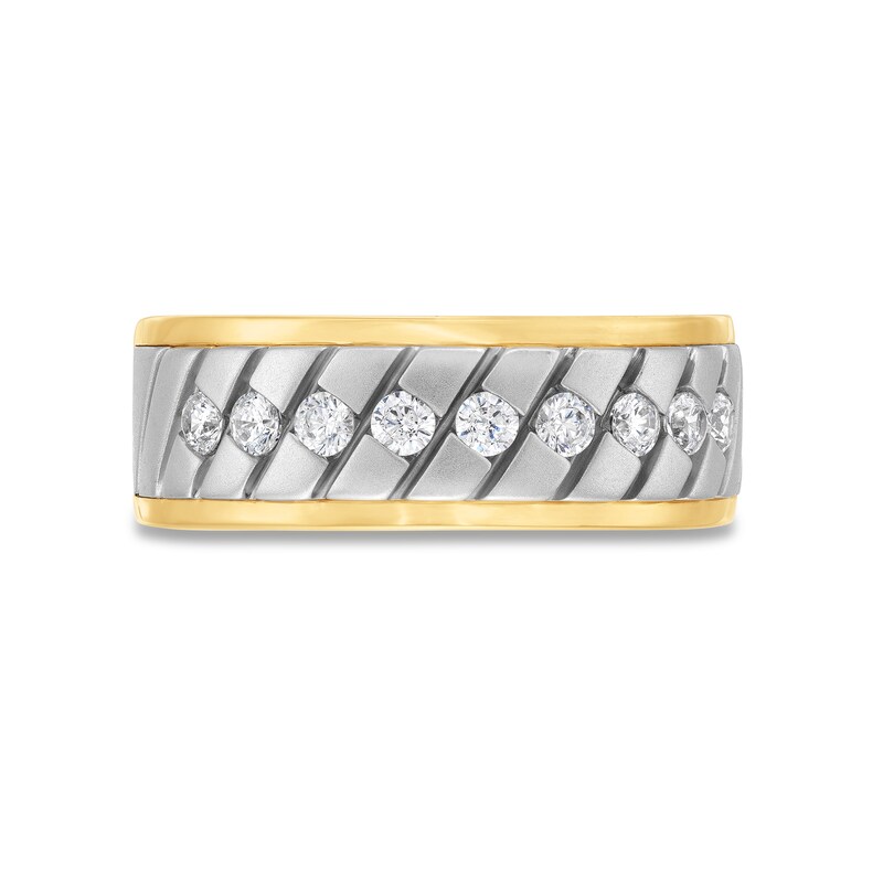 Main Image 4 of 1/2 CT. T.W. Diamond Woven Band in 10K Two-Toned Gold