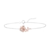 Thumbnail Image 1 of Enchanted Disney Belle 1/6 CT. T.W. Diamond Rose Bracelet in Sterling Silver and 10K Rose Gold - 9.5"