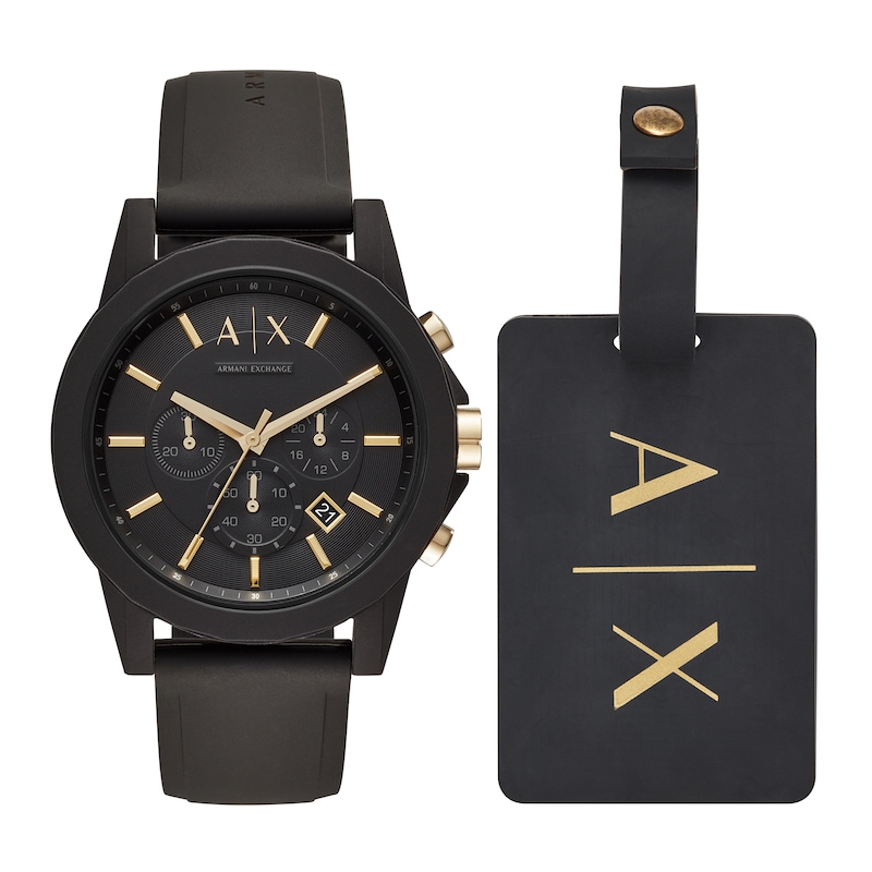 Main Image 1 of Men’s Armani Exchange Black Watch Gift Set (Model: AX7105)