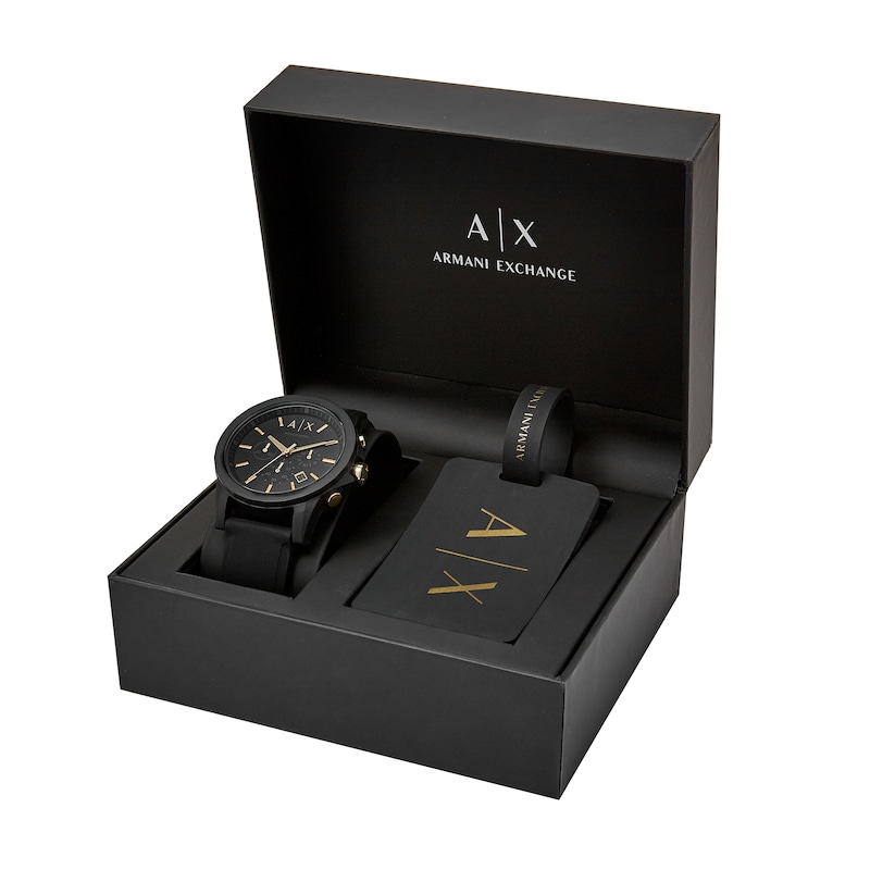 Main Image 4 of Men’s Armani Exchange Black Watch Gift Set (Model: AX7105)